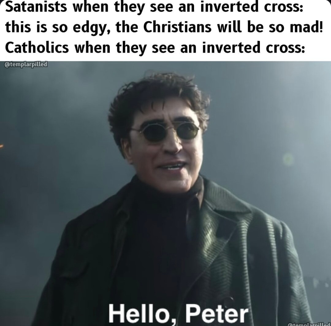When a flipped cross doesn’t shock the faithful anymore - meme