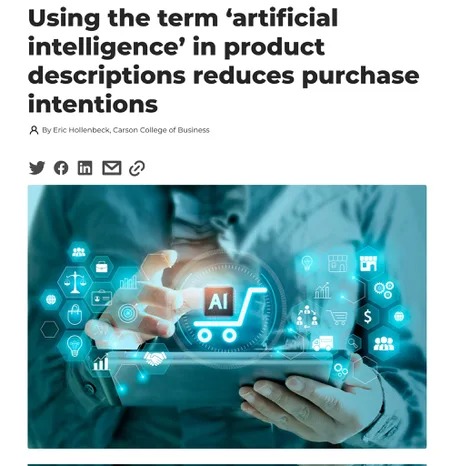 Using the term artificial intelligence in product descriptions reduces purchase intentions - meme