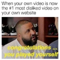 When your own video is now the  #1 most disliked video on your own website