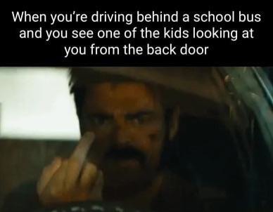 Driving behind the bus - meme