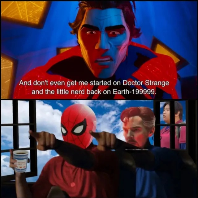 Uff referencia en el trailer de spiderman cruzando el multiverso - meme