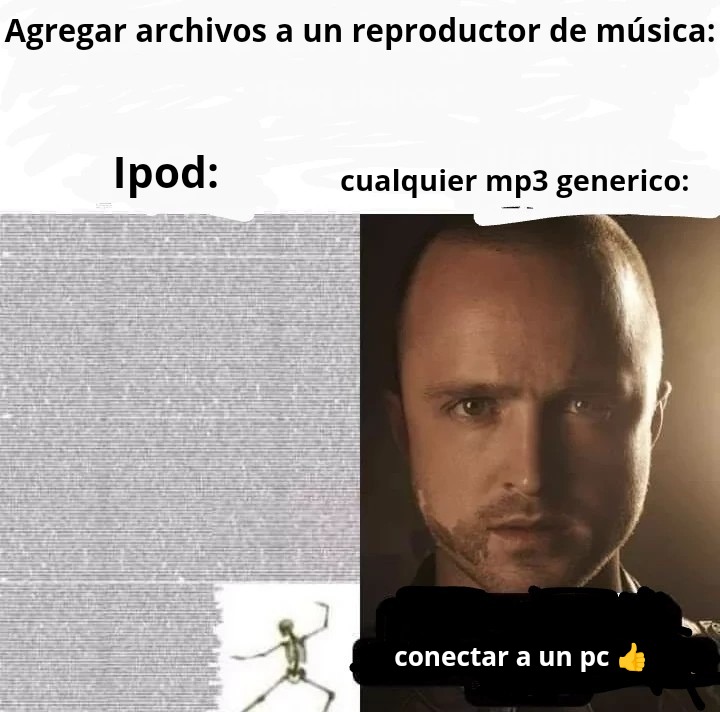 No jodas, para conectar un ipod a una pc tienes que descargar drivers y descargar itunes - meme
