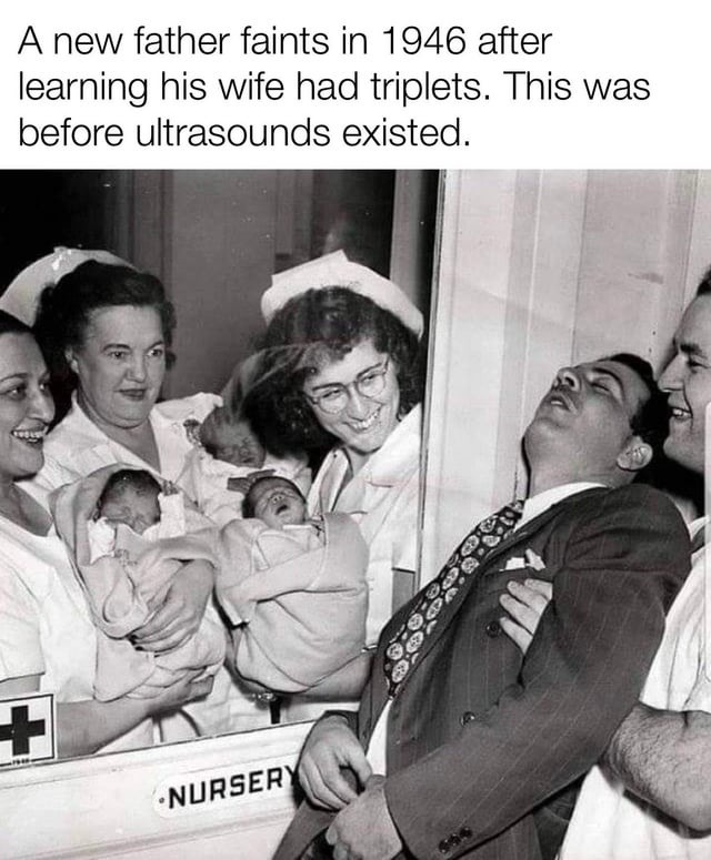 Dude fainted when he found out it's triplets. No ultrasound, just vibes - meme