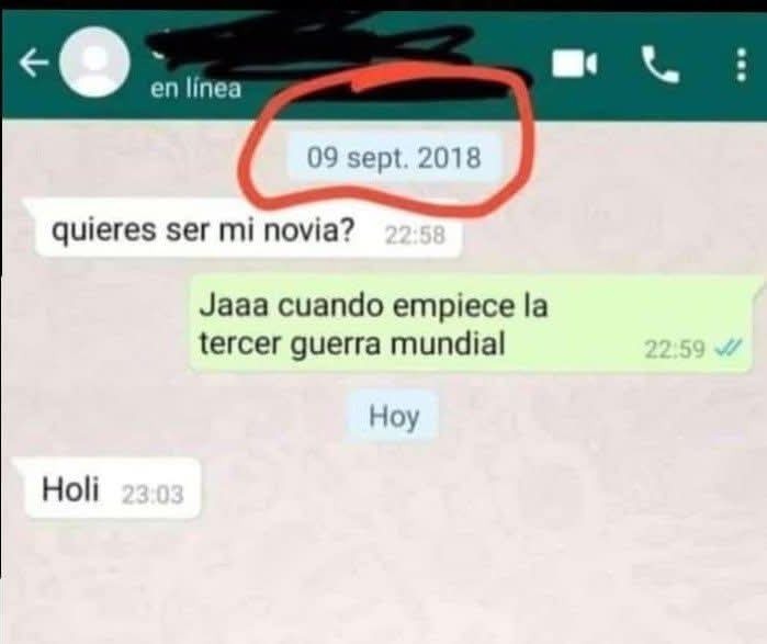 Jajaja sí, cuando empiece la tercera guerra mundial // 2025: holi - meme