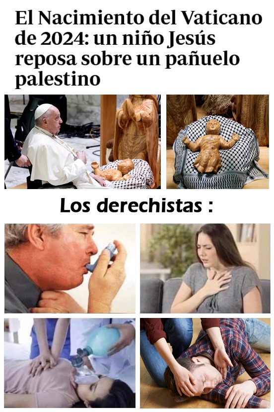 Jesús sobre un pañuelo palestino - meme