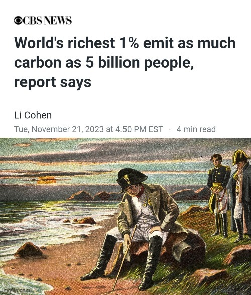 World's richest 1% emit as much carbon as 5 billion people - meme