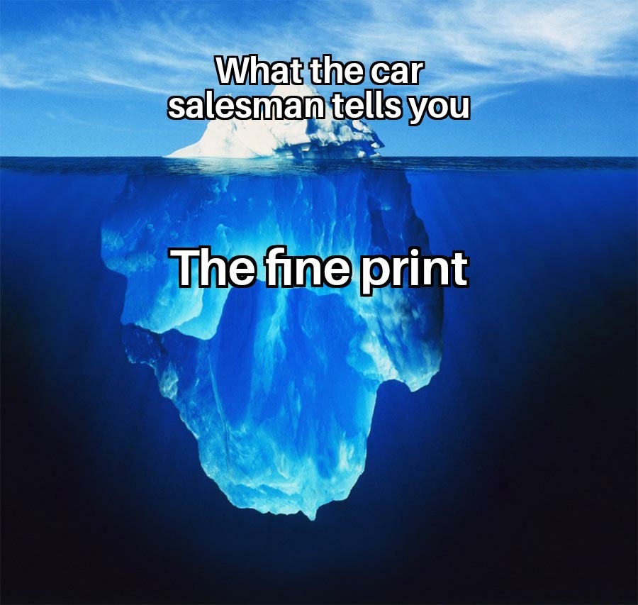 Stupid fine print - meme