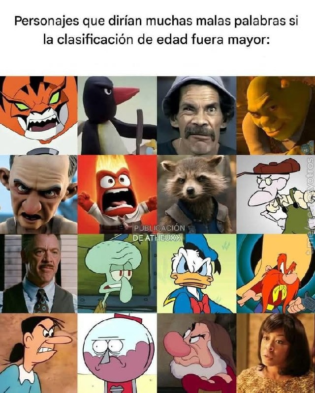 Estos personajes no durarían ni 5 minutos en horario adulto - meme