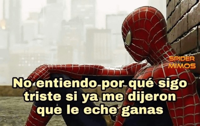 spiderman triste - meme