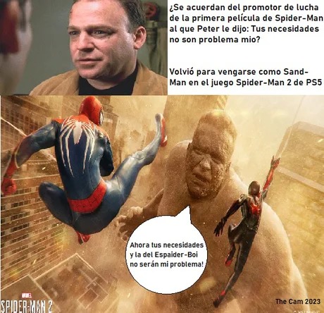 Dato curiosos de Spiderman 2 de PS5 - meme
