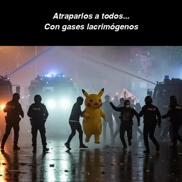 Meme del pikachu manifestante