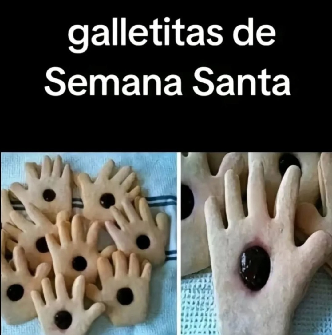 Galletitas de Semana Santa versión mamá con molde de hace 30 años - meme
