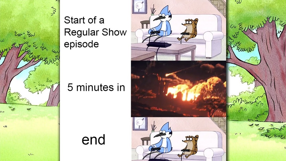 Extremely accurate, but Regular Show is a vibe, you have to admit it. - meme