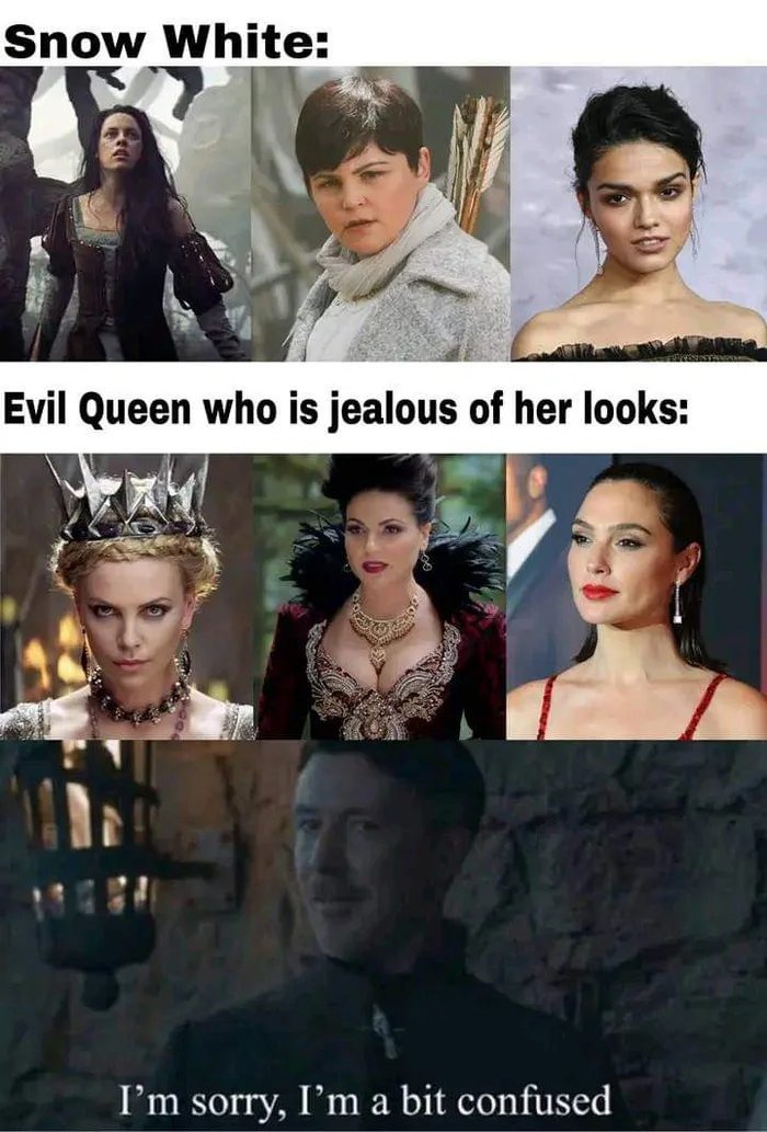 snow white and the evil queen casting meme