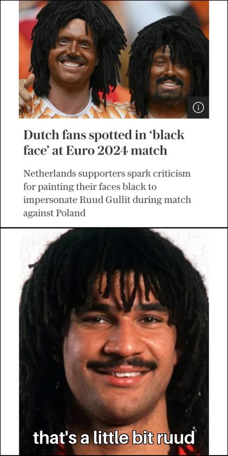 Dutch fans impersonating Ruud Gullit - meme