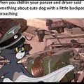 Comrade Dog in action