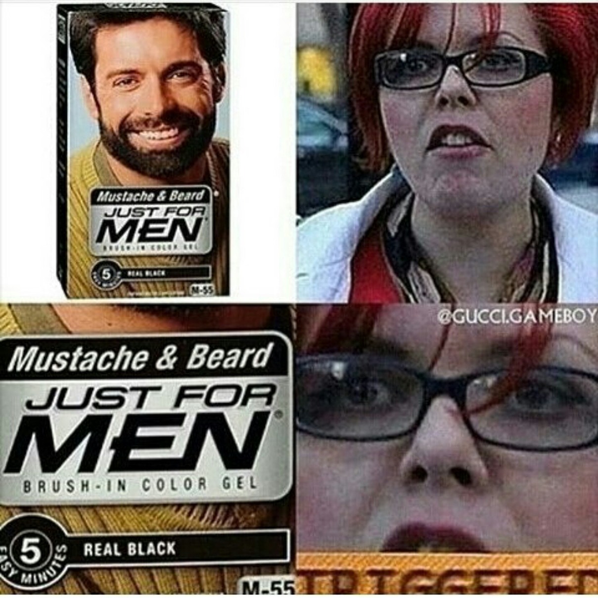 Feminist need gender neutral moustache gel too - meme