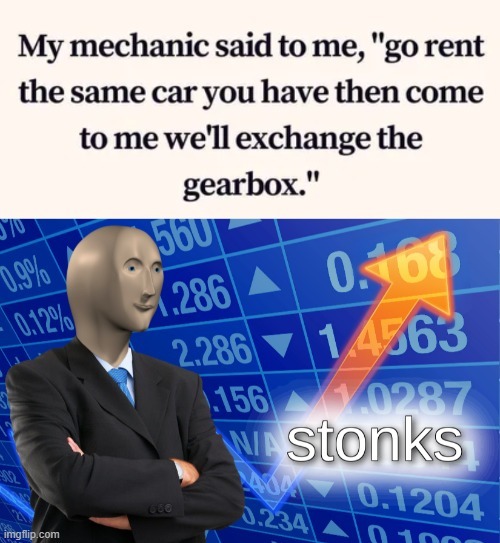Mechanic stonks - meme