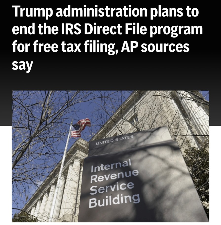 IRS Direct File about to be ghosted by the government - meme