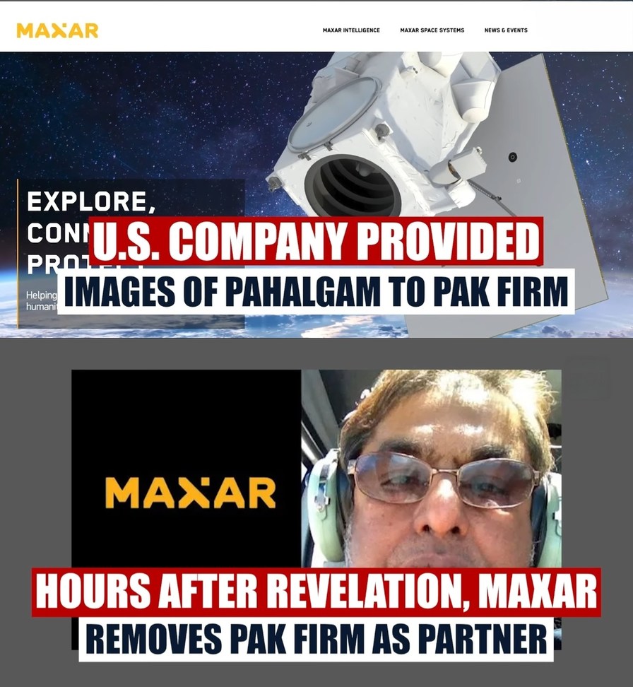 USA company MAXAR provided satelite images of terrorist attack site to Pakistan - meme