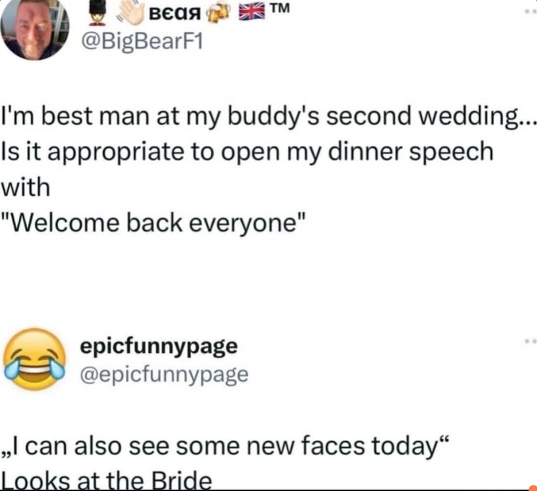 A wedding speech only a best man could give - meme
