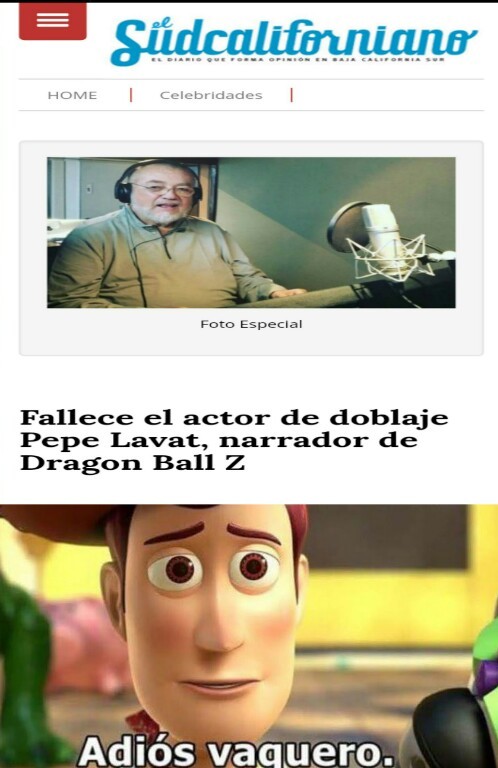 Adiós a un gran actor - meme