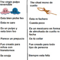 The virgin pulpo reversible vs the chad mono de cuello