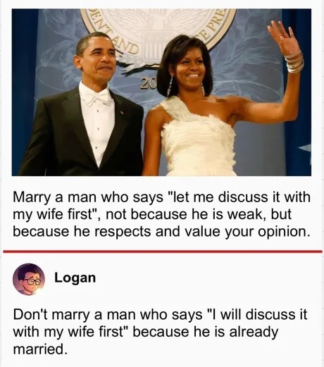 Marry a man who asks his wife… unless you AREN’T his wife - meme