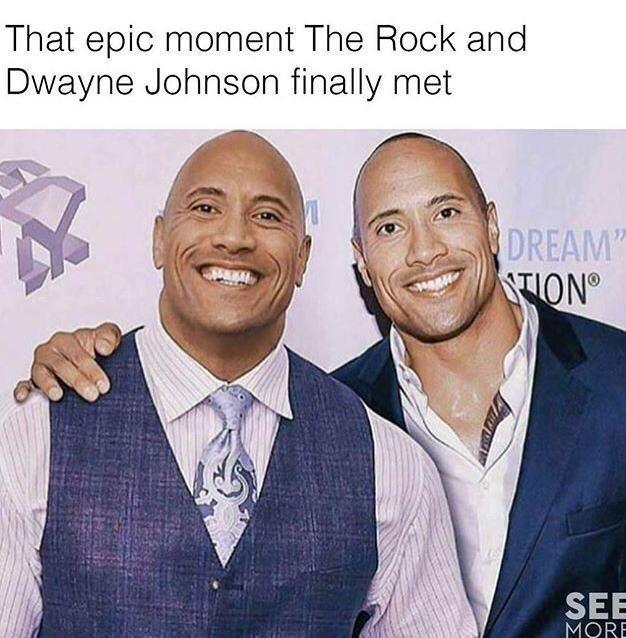 The Rock meets Dwayne Johnson - meme