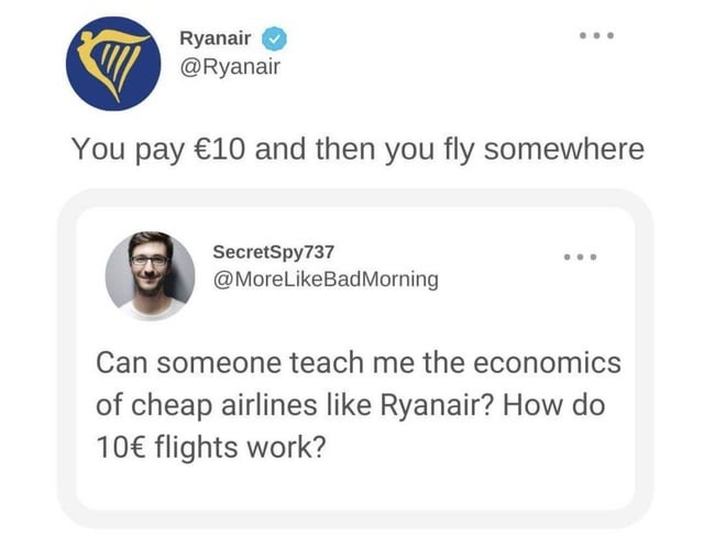 Ryanair economics - meme