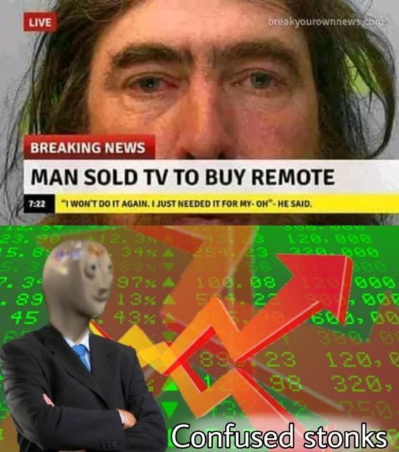 man sold tv to buy remote meme