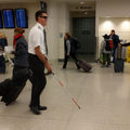 Troll blind pilot at the airport