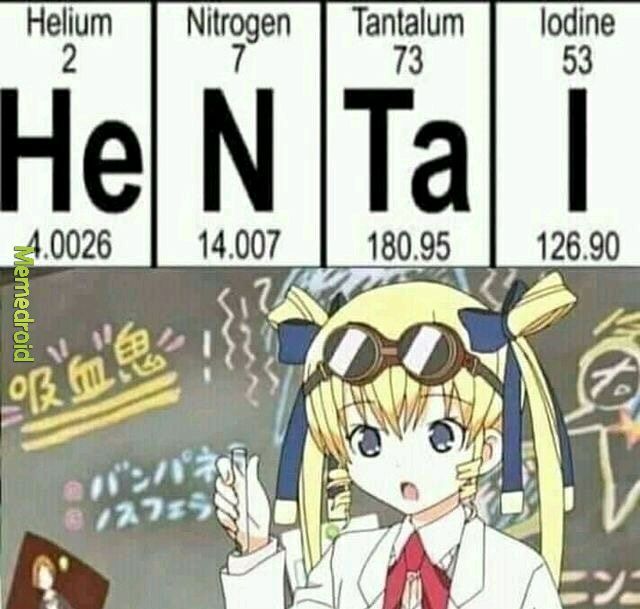 Química e Hentai. - meme