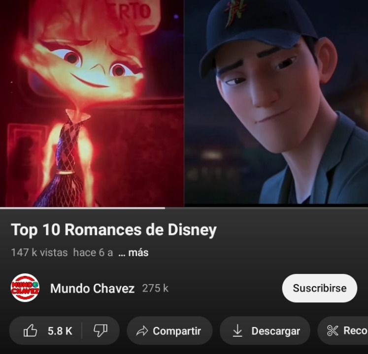 Top 10 romances de Disney - meme