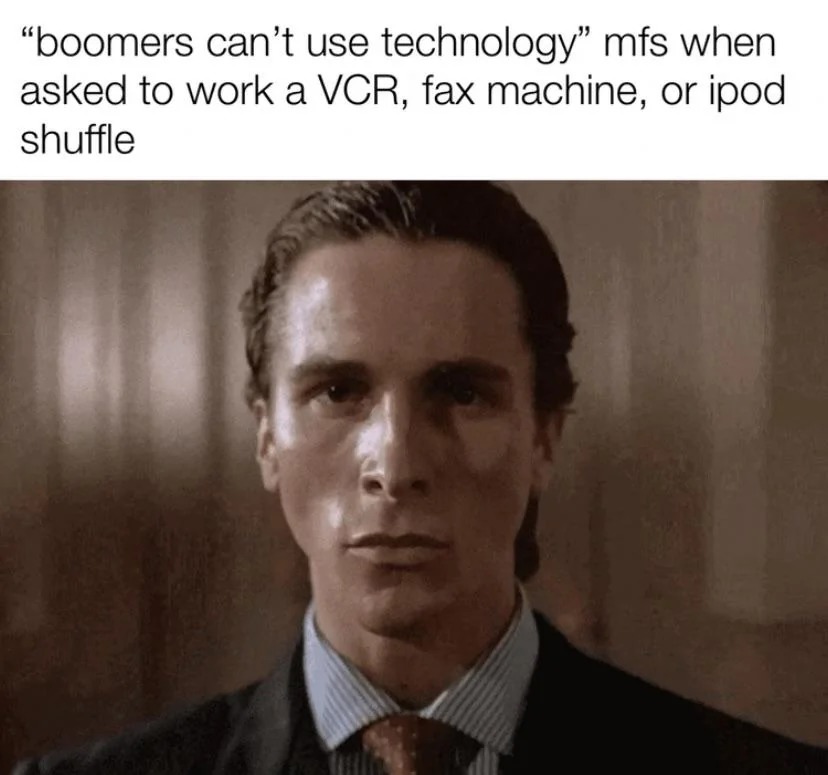 Boomers can't sue tech? - meme