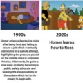 The Simpsons from the 90s vs from nowadays