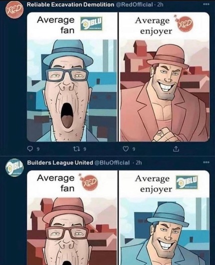 Average average fan V.S. Average enjoyer enjoyer - meme