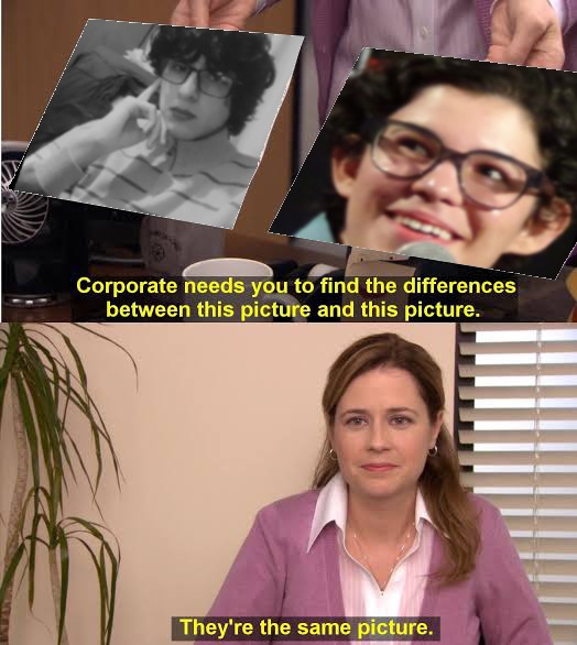 Uno es el face reveal de nuguboar y la otra imagen es Rebeca suggar la creadora de Esteban universidad - meme