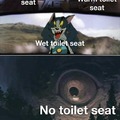 No toilet seat