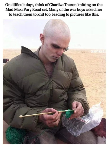 Charlize Theron on the Mad Max set - meme