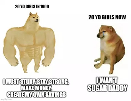 20yo girls in 1900 vs now - meme