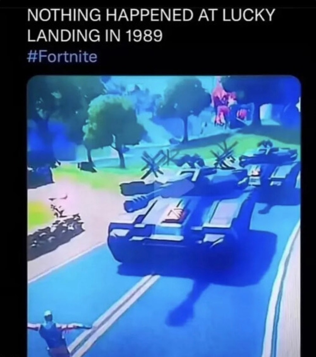 nothing happened at lucky landing in 1989 - meme