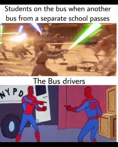 Me and the boy's getting the girl's number in the other bus - meme