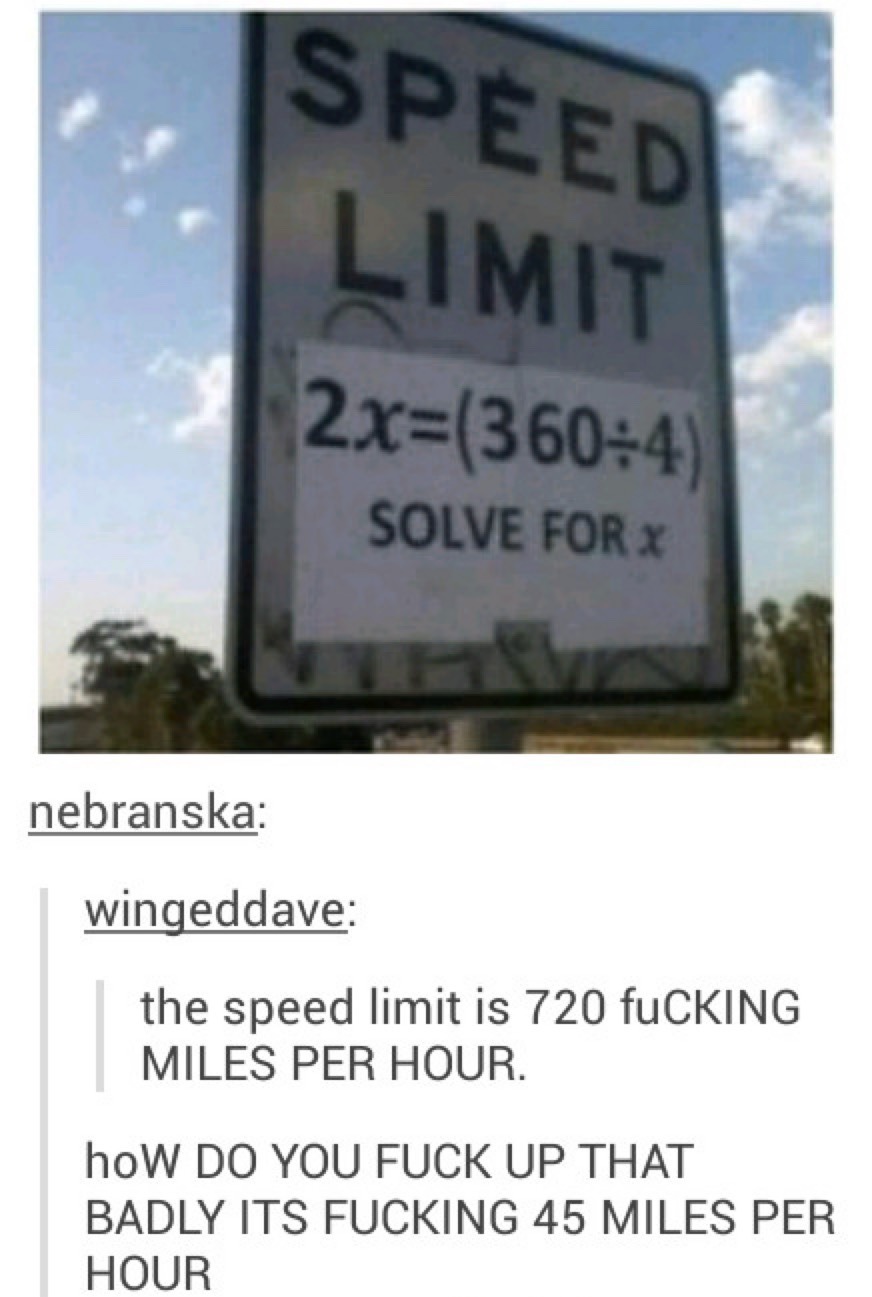 it’s clearly 30 miles per hour - meme