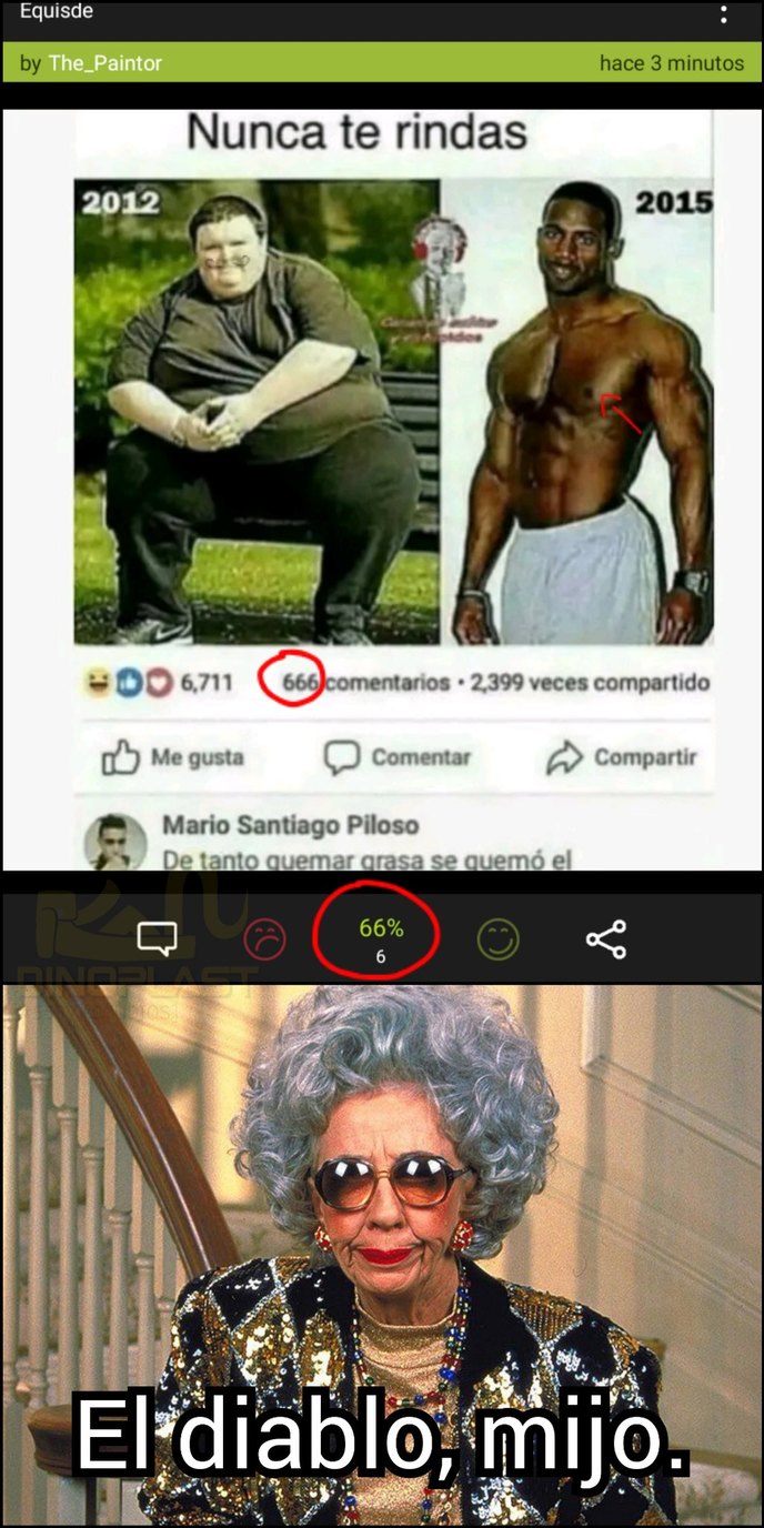 El diablo... ¿Y por qué miras el pezón del negro? ,':v - meme