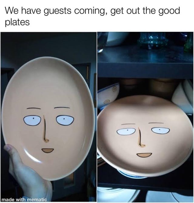 One punch plate - meme