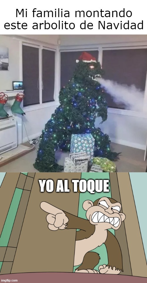 Arbolito de Navidad de Godzilla - meme