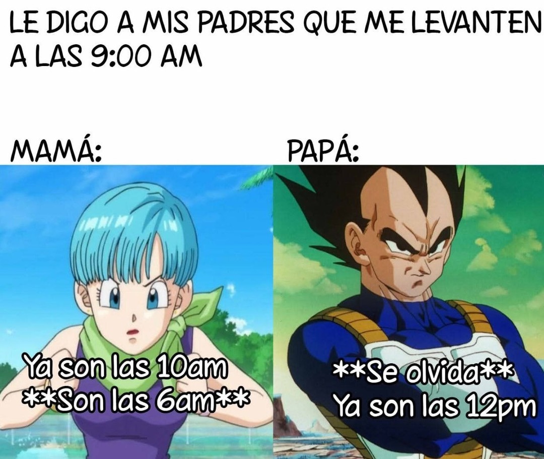 les pido que me levanten a las 9 y me despiertan a las 12 - meme
