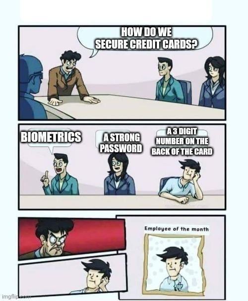 how do we secure credit cards? - meme