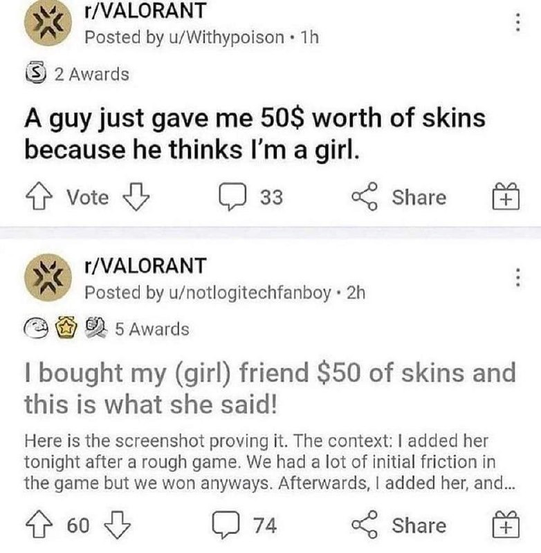 valorant skin economy just running on fake flirt energy now - meme